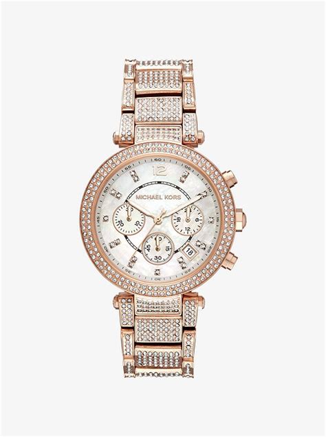 michael kors parker pavé rose gold-tone watch mk6514|Parker Pavé Rose Gold.